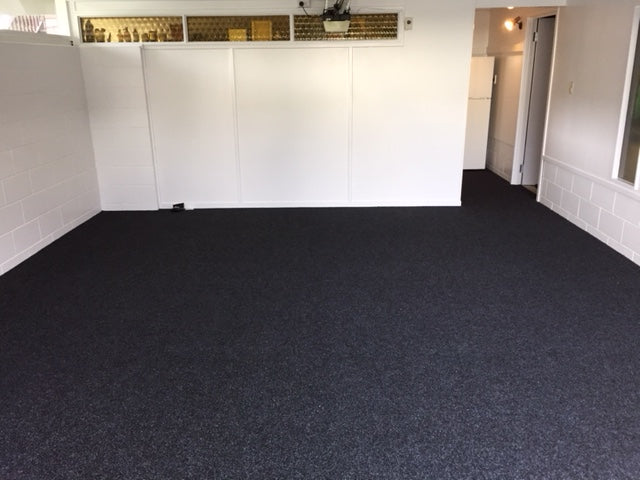 newly installed garage carpet