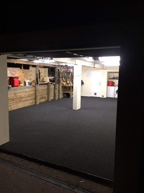 Garage Basement carpeted with garage carpet