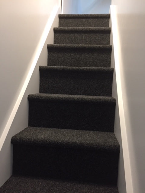 garage carpet laid on stairs