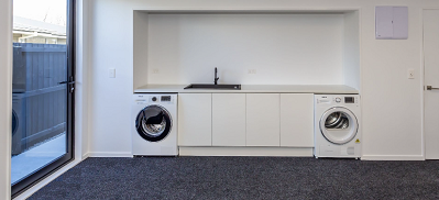 laundry with carpet 