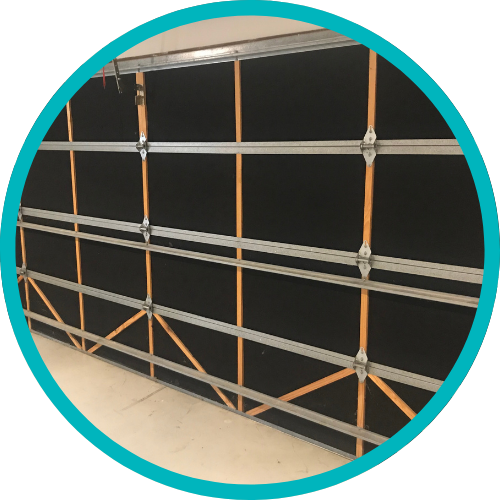 Black Door Insulation Installed - Affordable Garage Carpet 