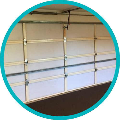 White Door Insulation Installed - Affordable Garage Carpet 