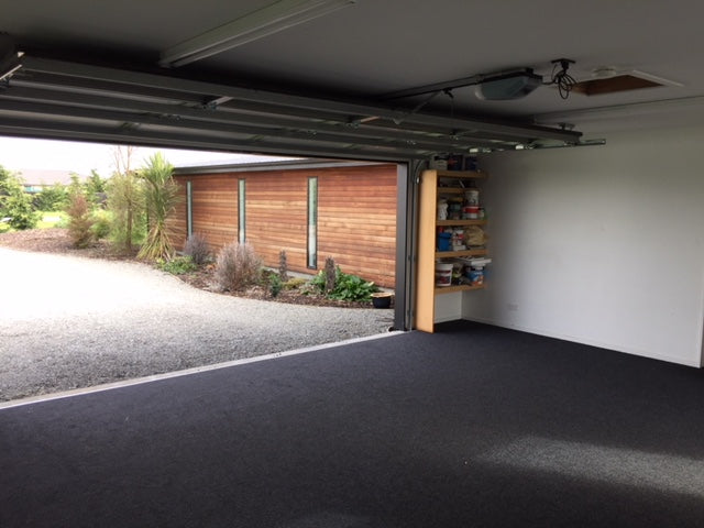 charcoal garage carpet laid in Christchurch NZ
