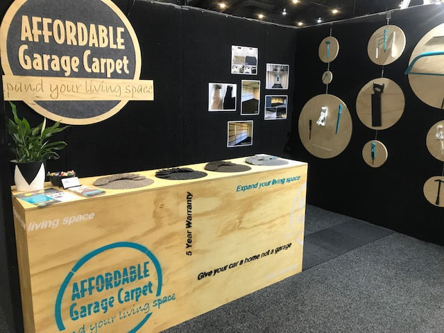 Affordable Garage Carpet Homeshow set up
